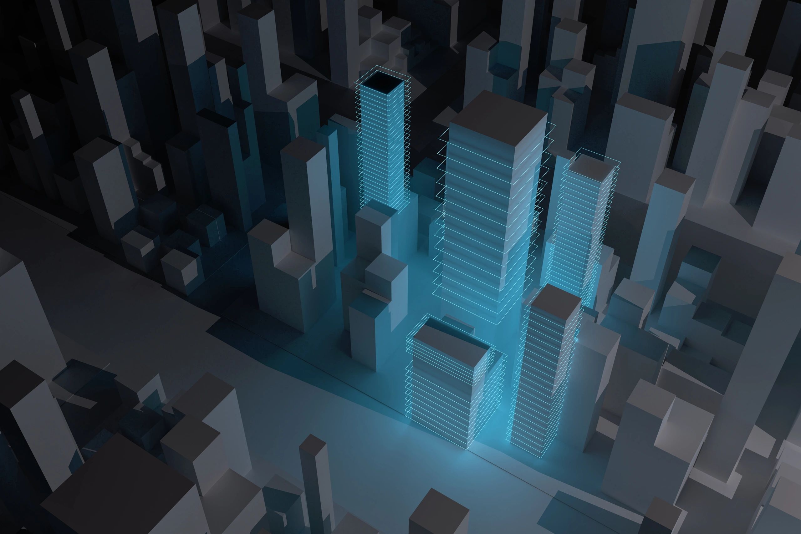 Abstract futuristic visual for testimonial card